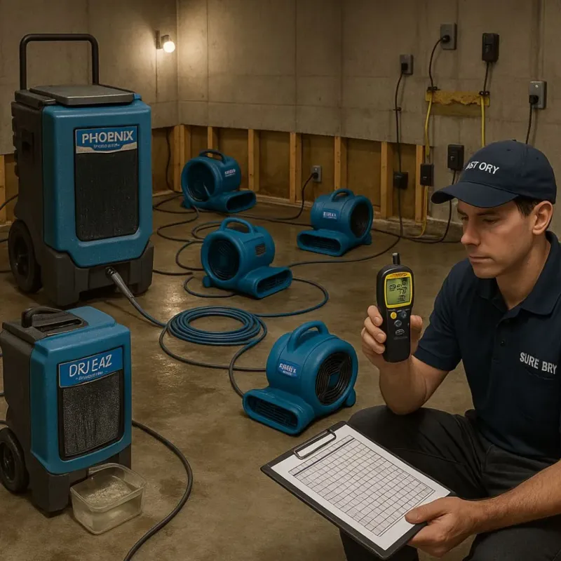 Structural Drying and Dehumidification process in Coaldale, PA